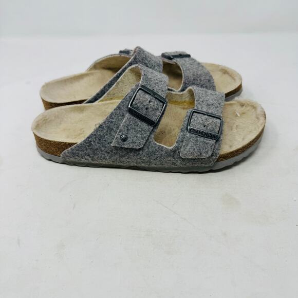 Birkenstock Arizona Wool Felt Gray Double Strap Sandals Size 41 EU 10 US - Picture 6 of 10